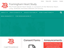 Tablet Screenshot of framinghamheartstudy.org